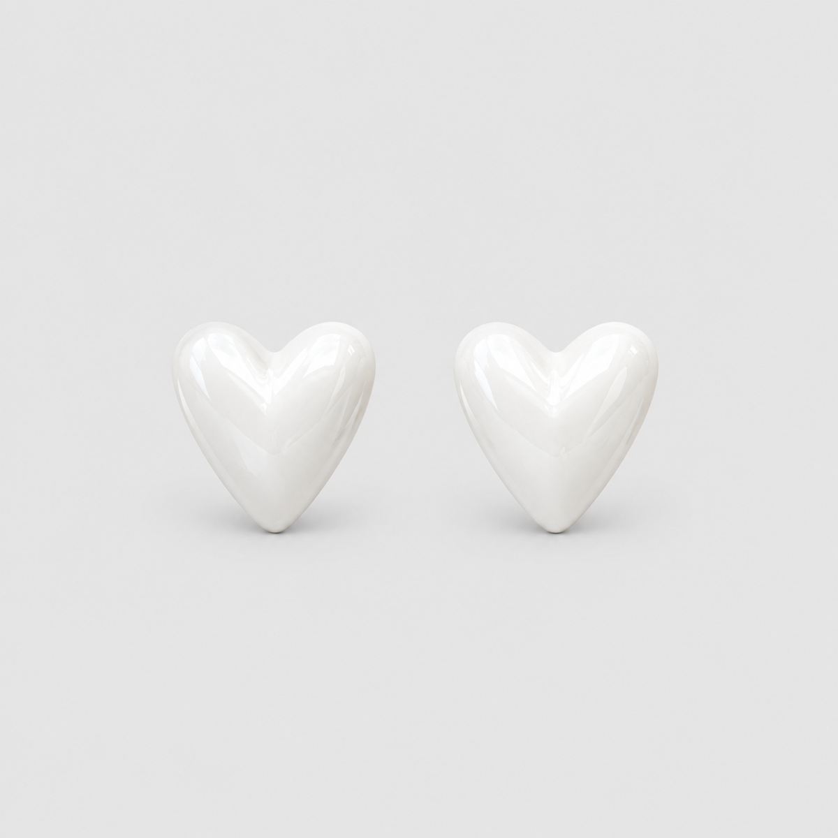 Topos corazón perlado blanco