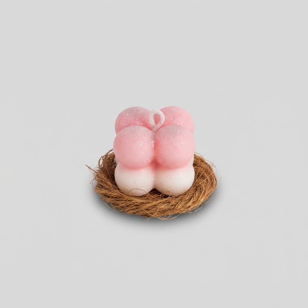 Vela Con Aroma Cubo Rosa
