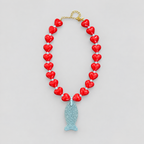 Collar corazon marea pez azul