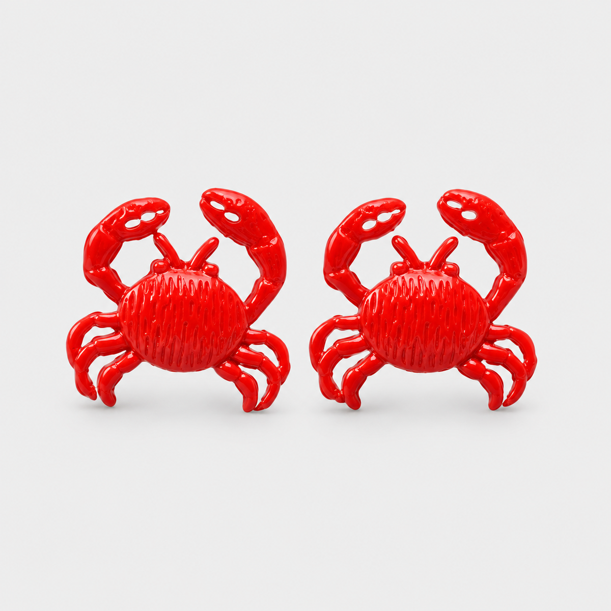 Aretes cangrejo rojo