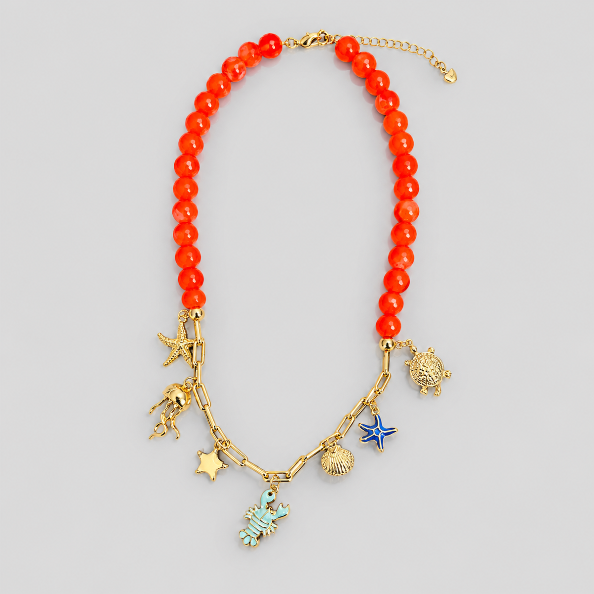 Collar + topos verano naranja