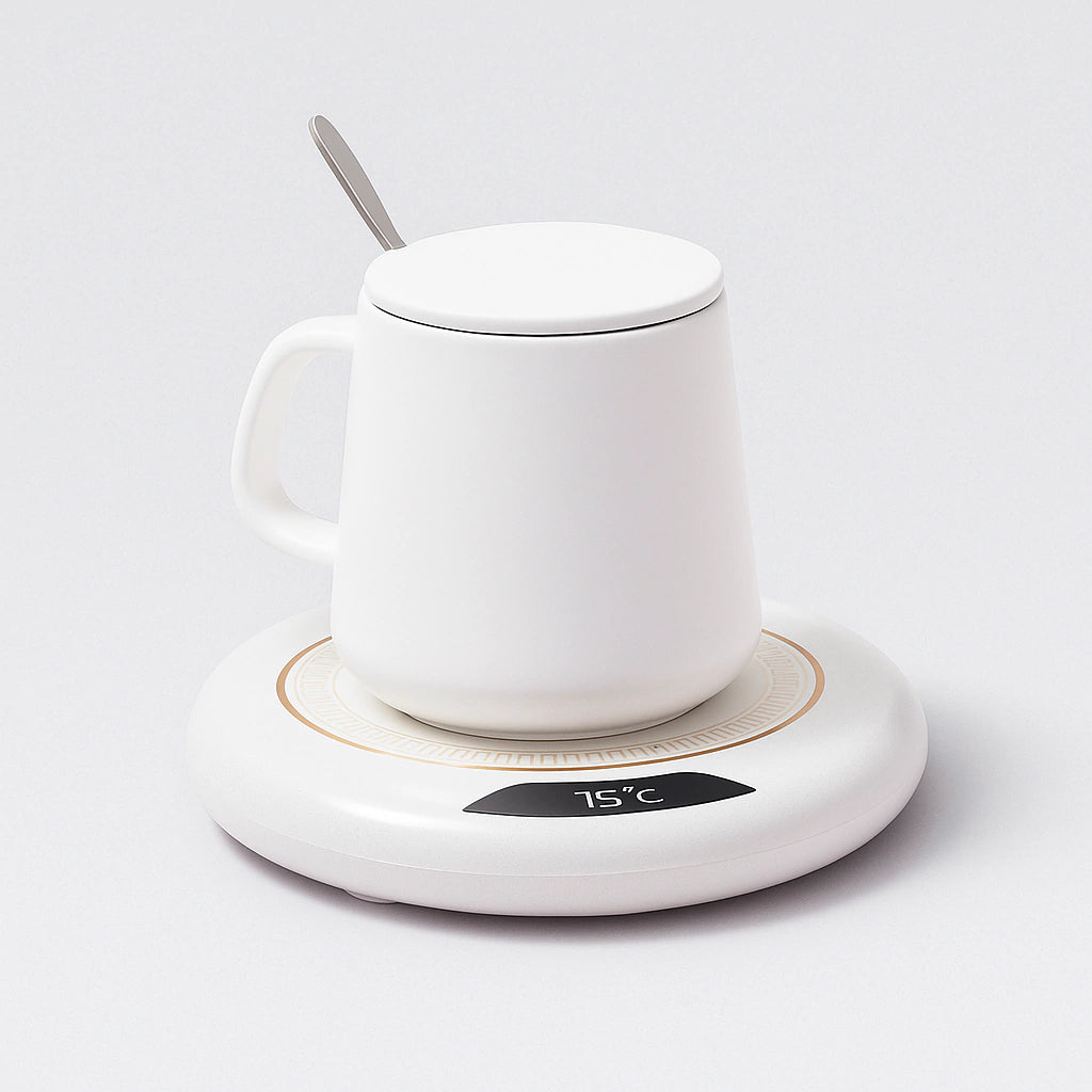 Base Calentadora De Mugs Redonda Blanca