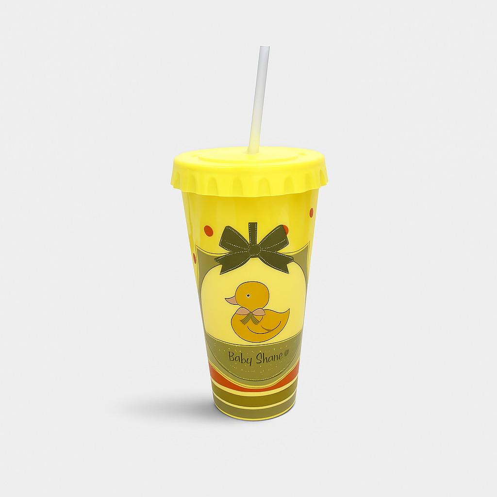 Vaso Pitillo Animalitos Amarillo Pato