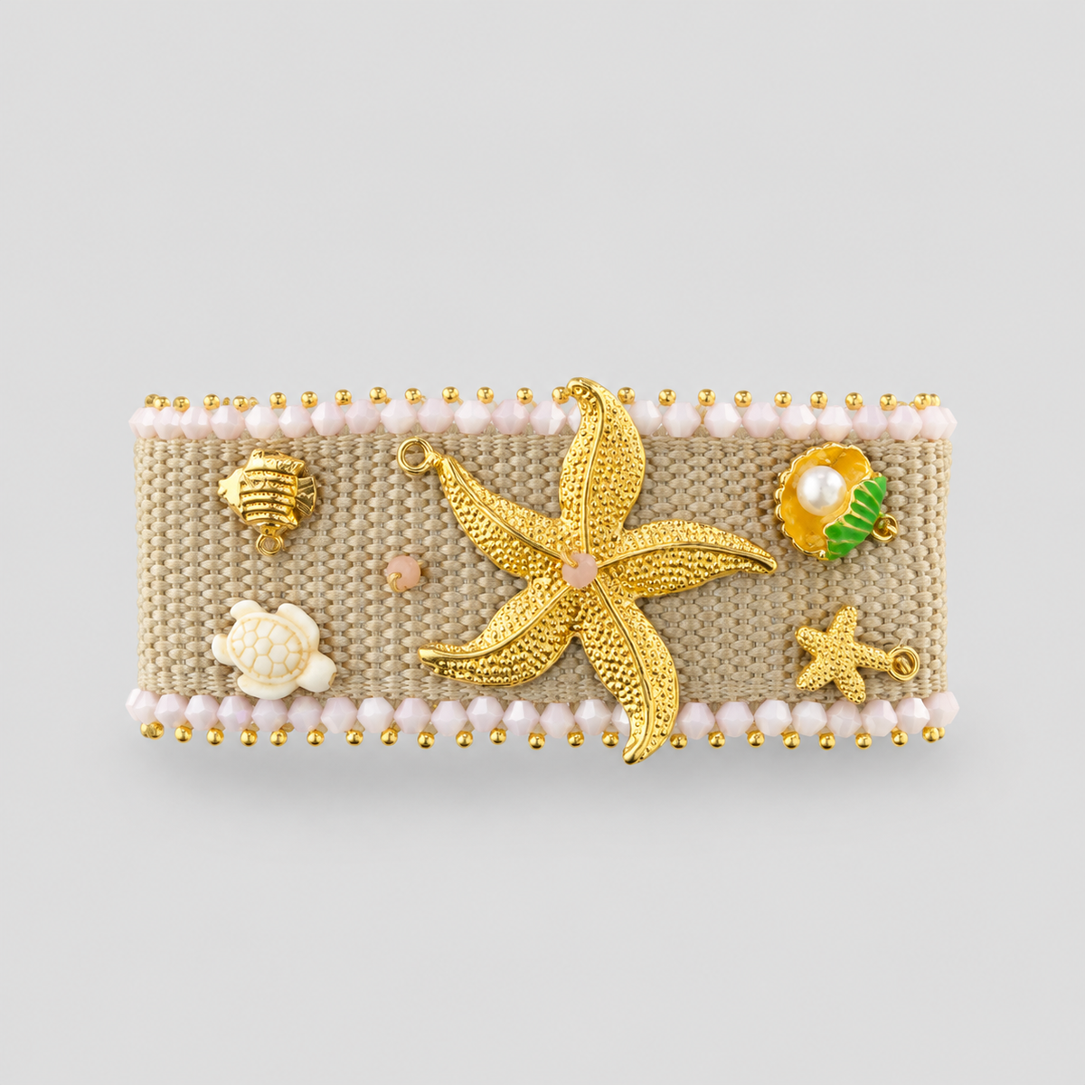 Pulsera tejida estrella nude