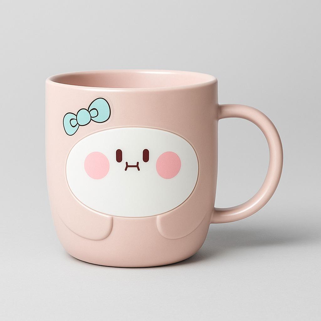 Mug Carita Rosa Plástico