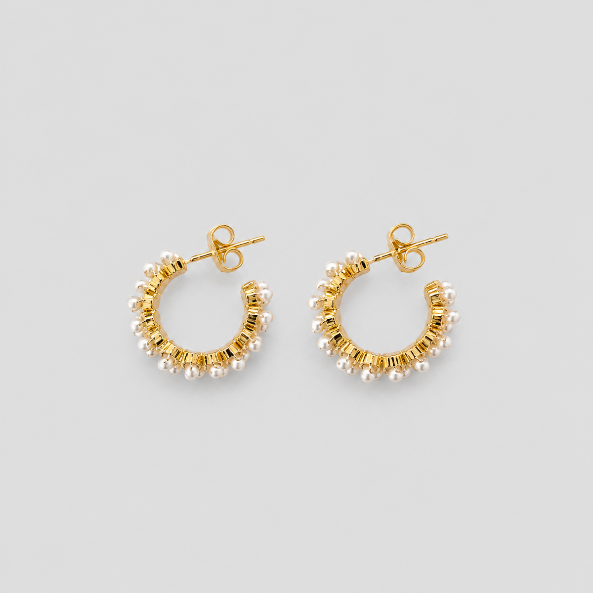 Aretes alma perla dorado