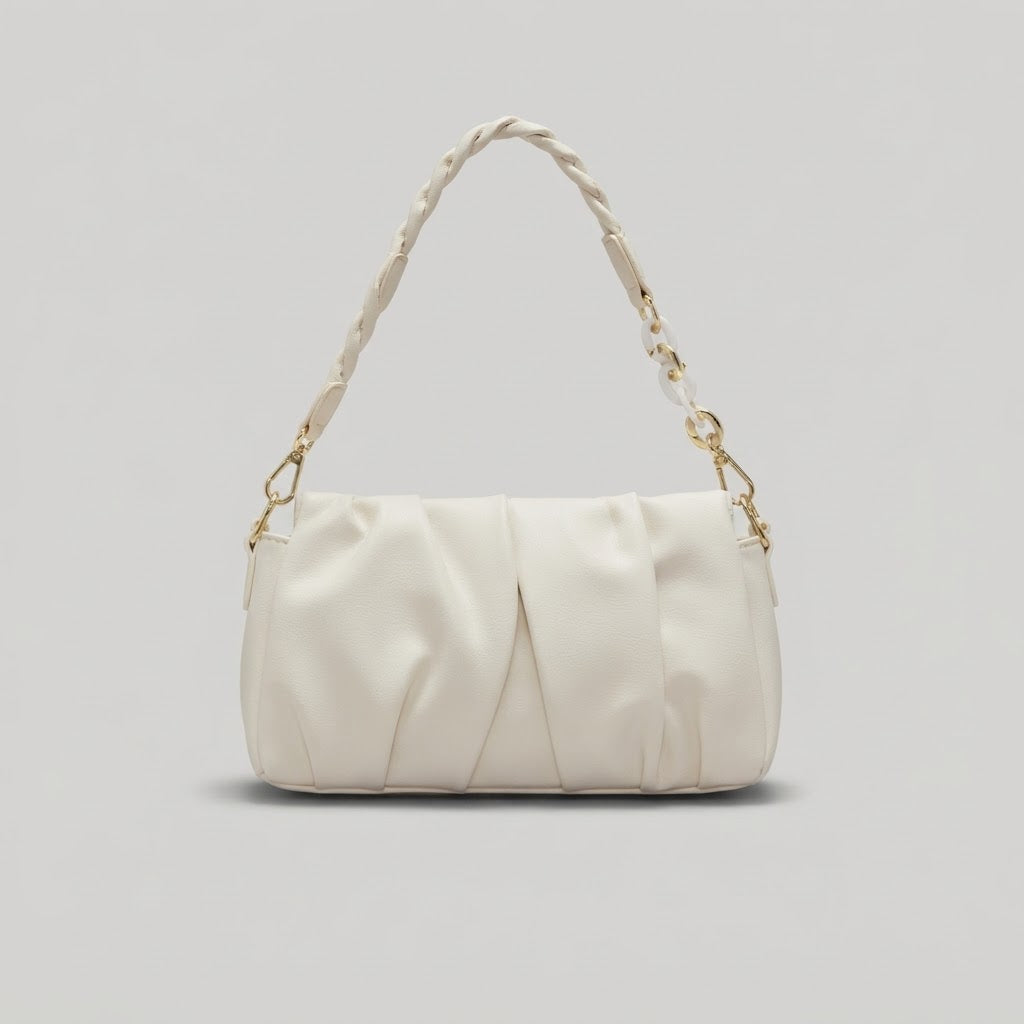 Bolso Blanco Cadena Dorada