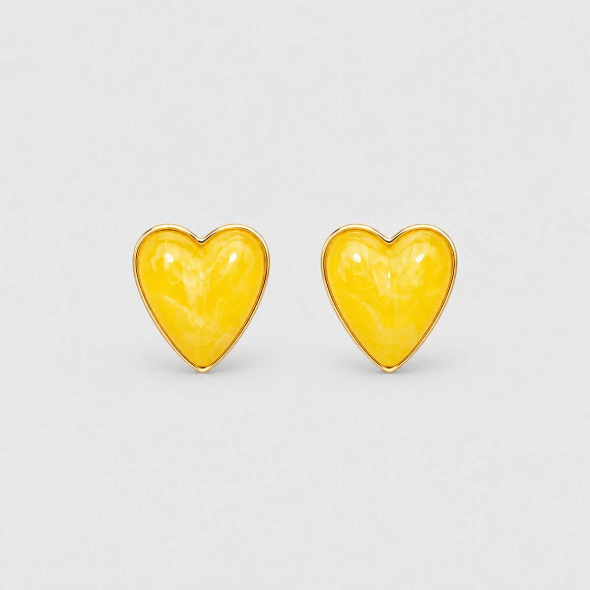 Topos corazón borde dorado - amarillo