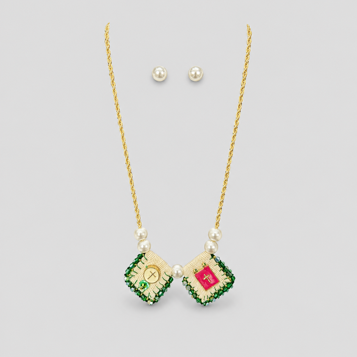 Collar + topos escencia verde