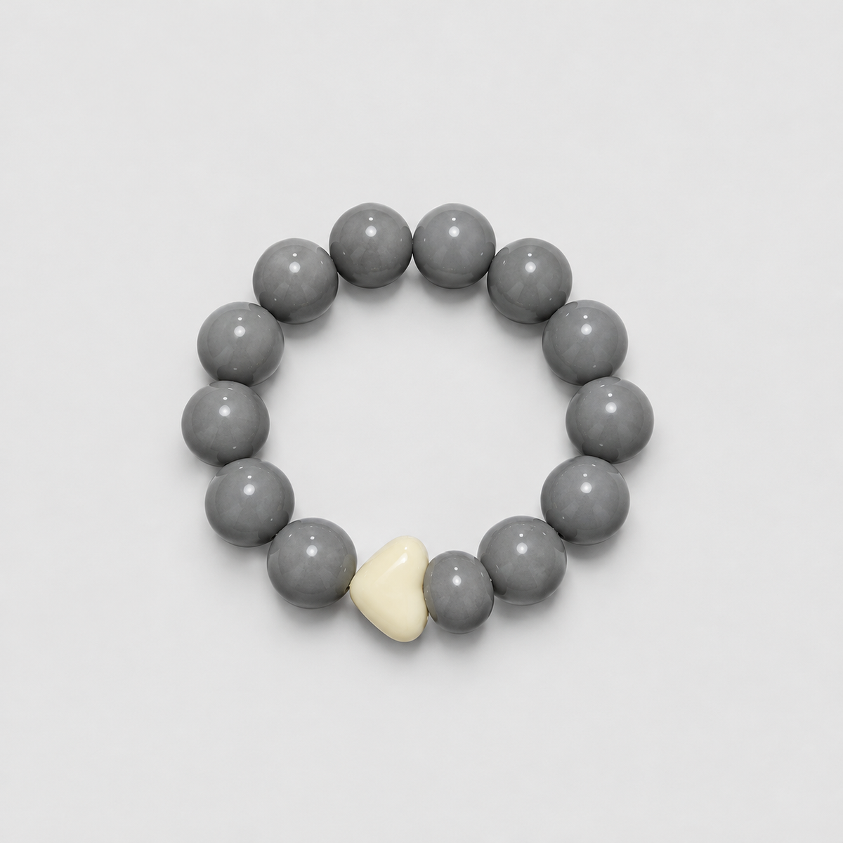 Pulsera corazón esencia gris