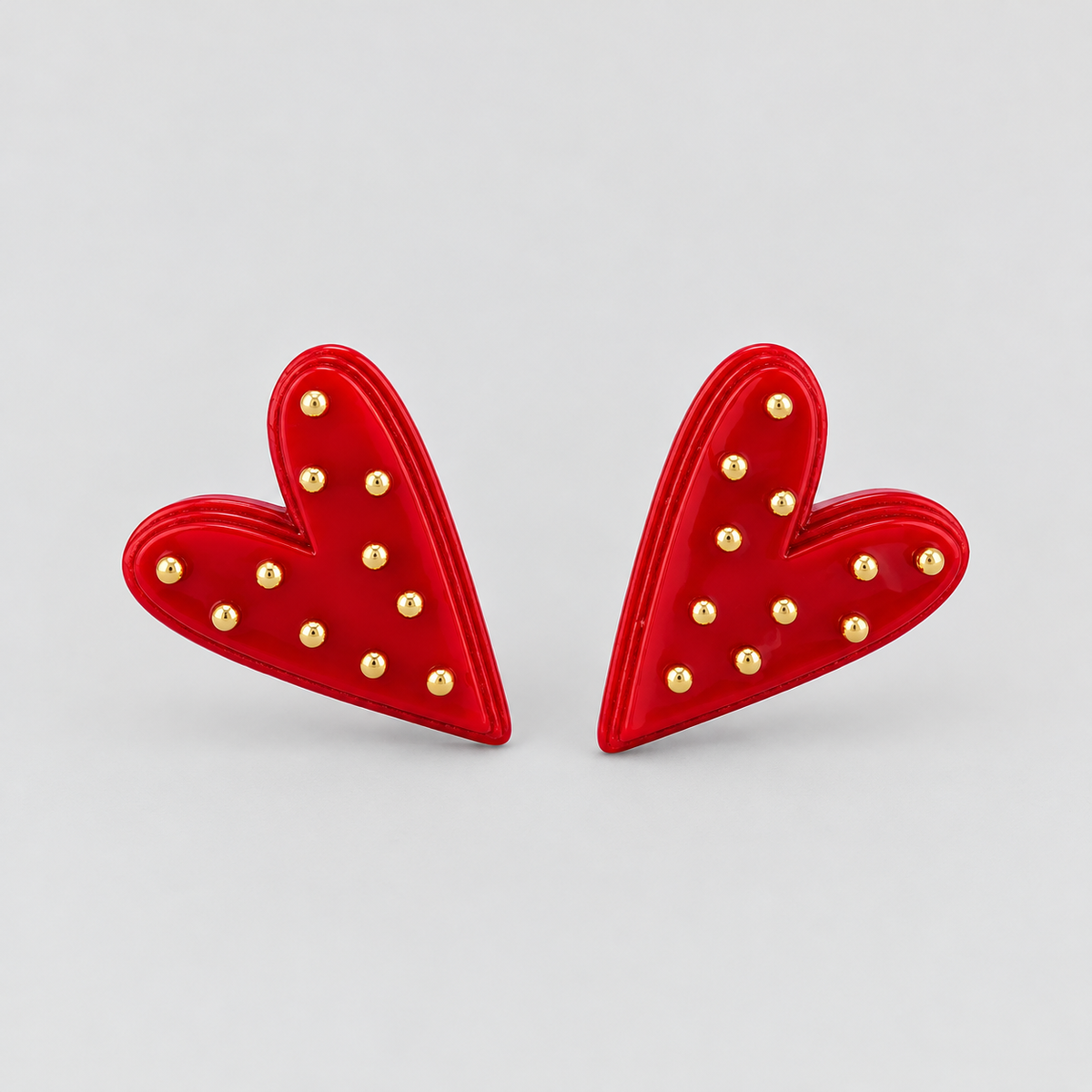 Aretes corazón pop rojo