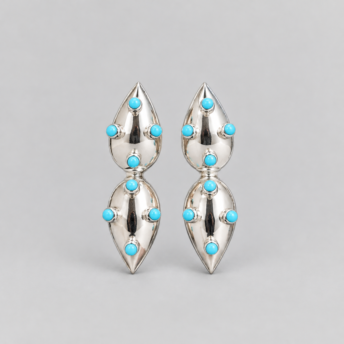 Aretes mood plata azul