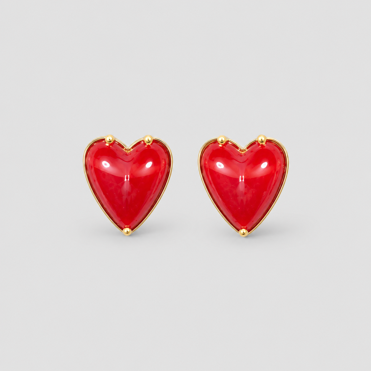 Topos corazón borde dorado - rojo