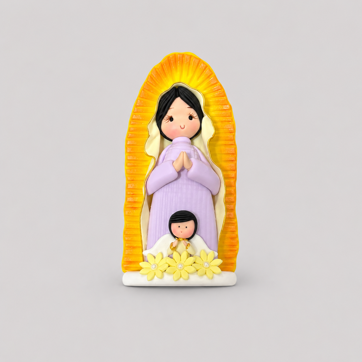 Virgen De Guadalupe En Cerámica Morada