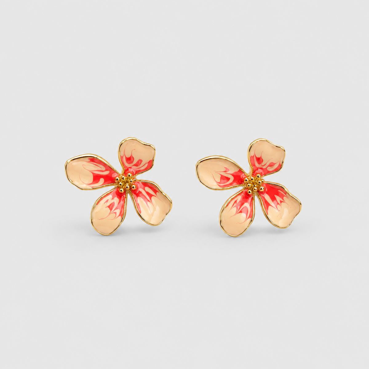 Topos flor 4 petalos mandarina