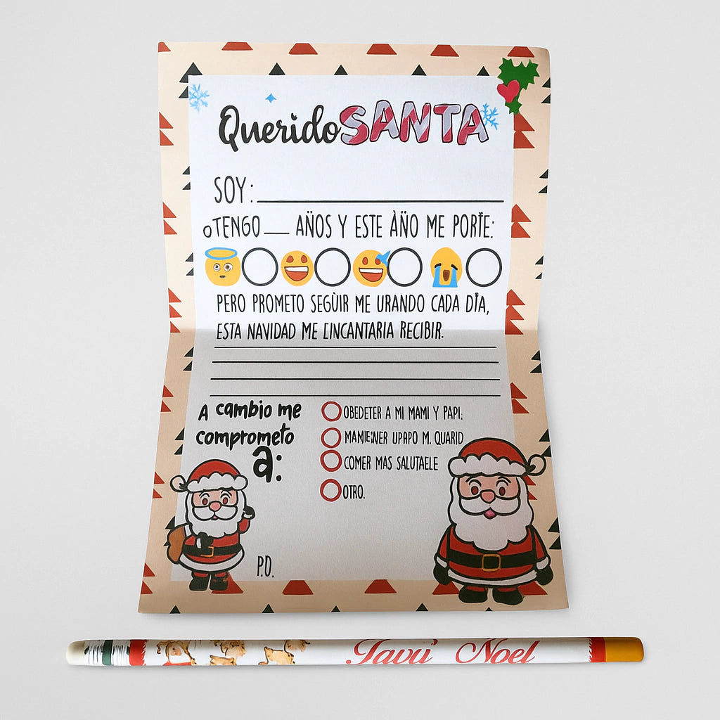 Carta A Santa + Lapiz Beige