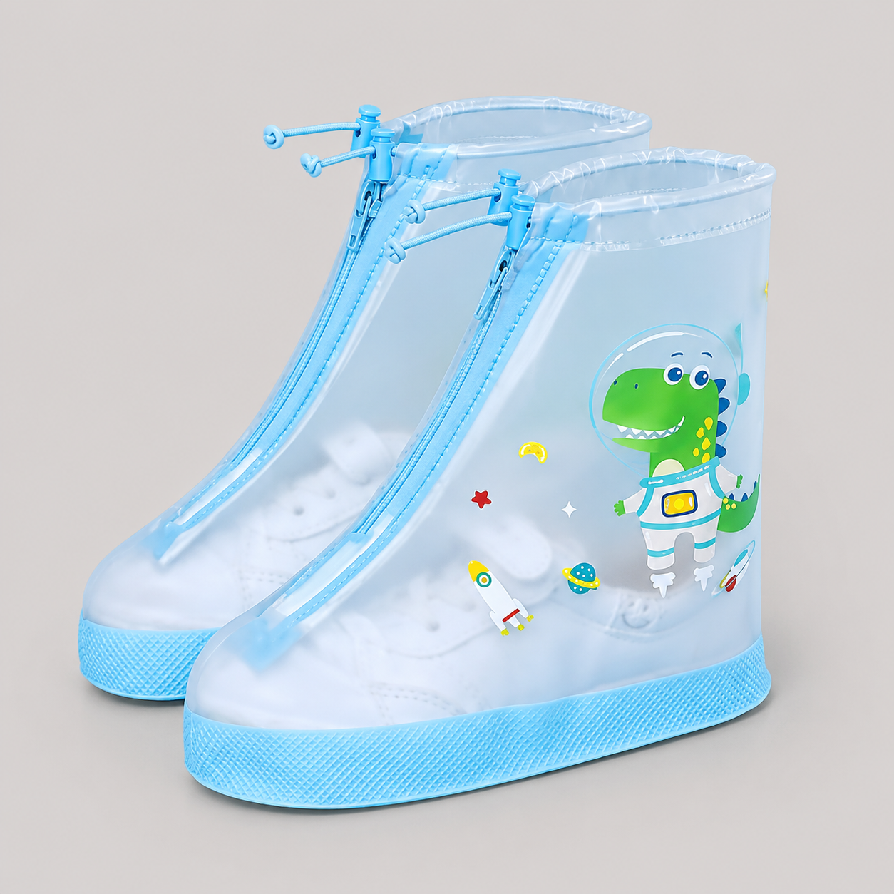 Cubre Zapatos Para La Lluvia Azul Dinosaurio XXL