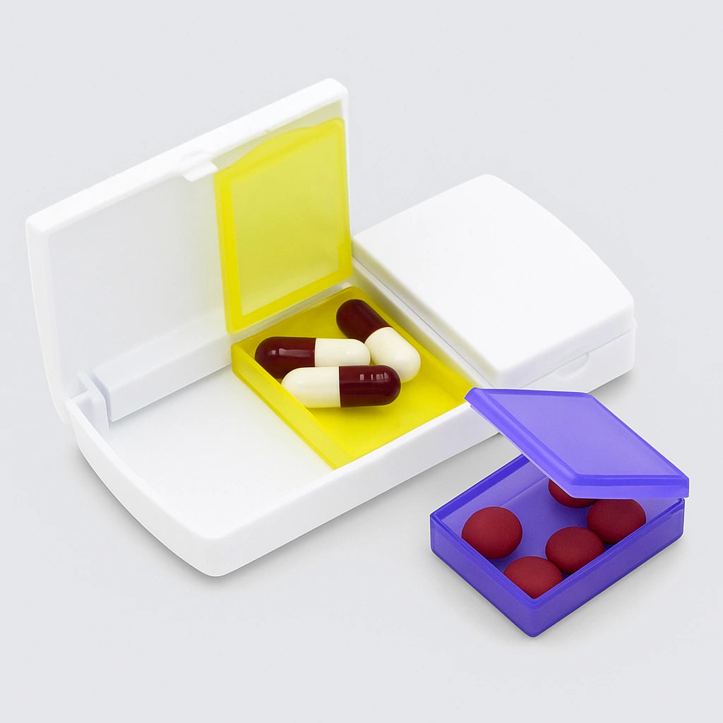 Pastillero Con Partidor De Pastillas Blanco