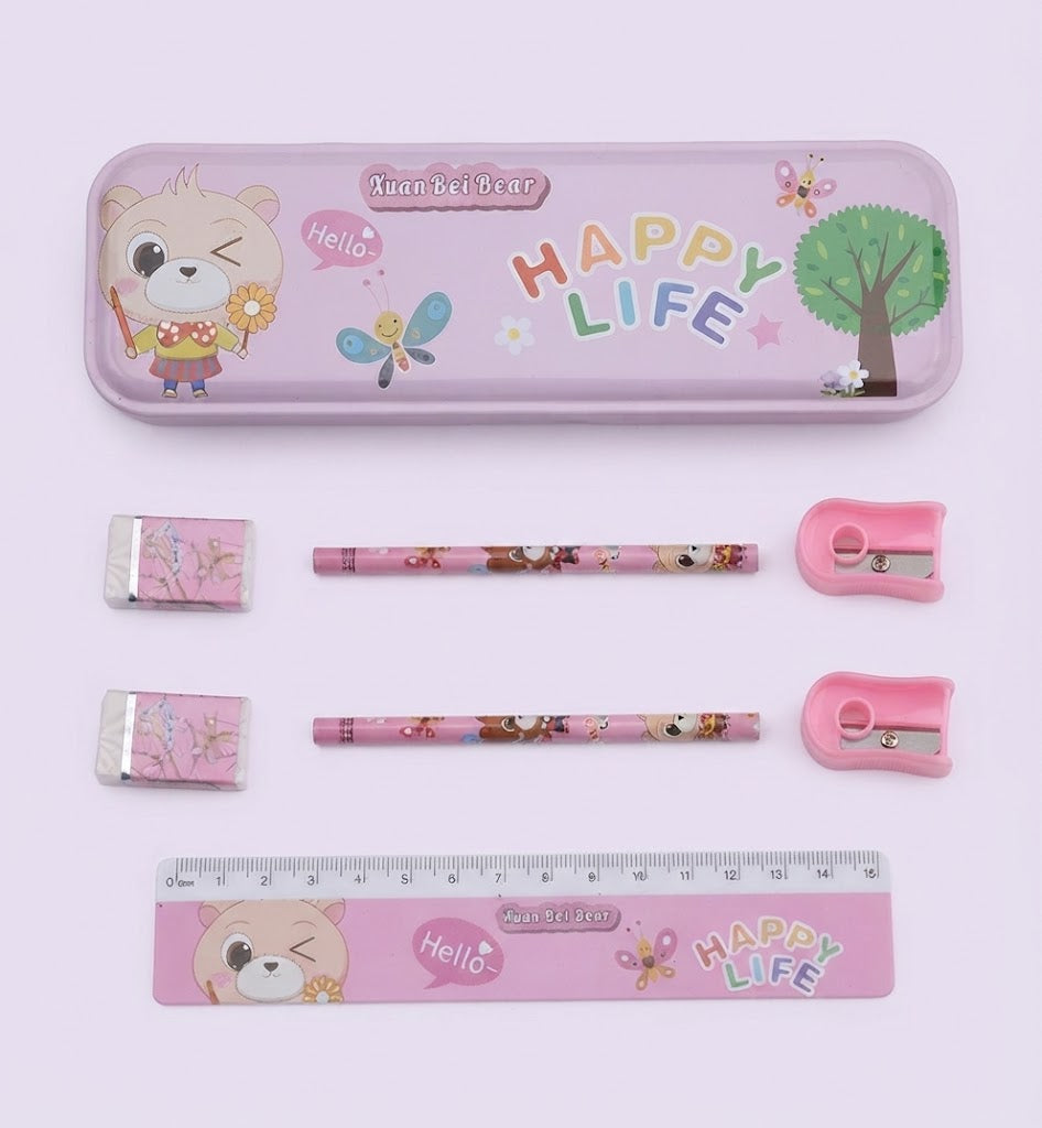 Kit Escolar Oso Rosa