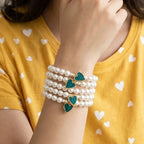 Pulsera corazón espinas verde x5