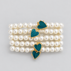 Pulsera corazón espinas verde x5