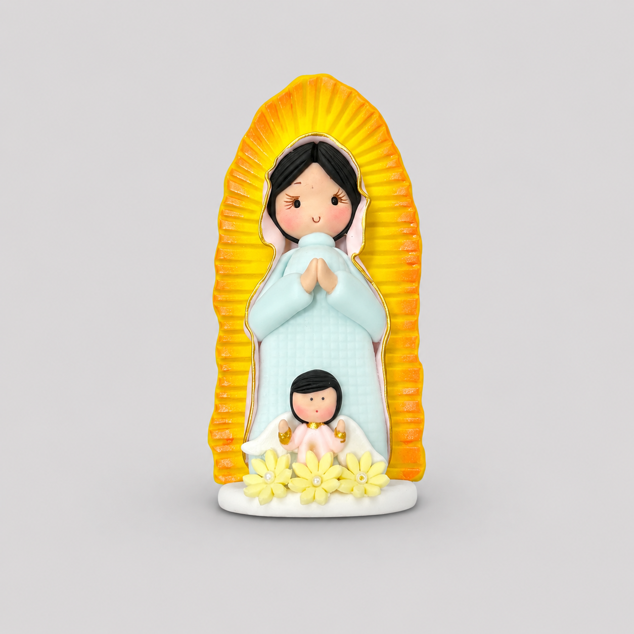 Virgen De Guadalupe En Cerámica Azul