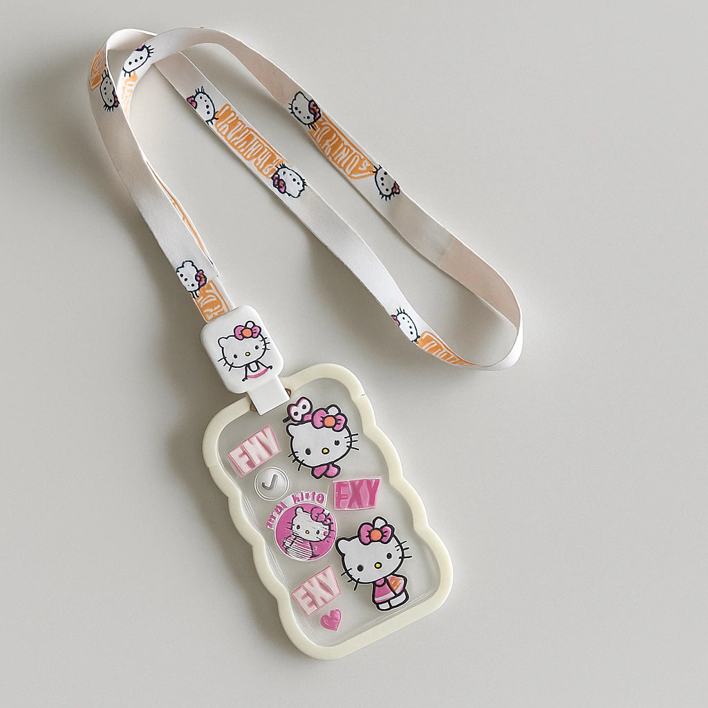 Porta Carnet Hello Kitty Blanco