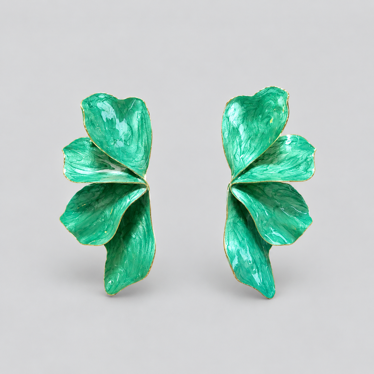 Aretes alas de esmeralda verde