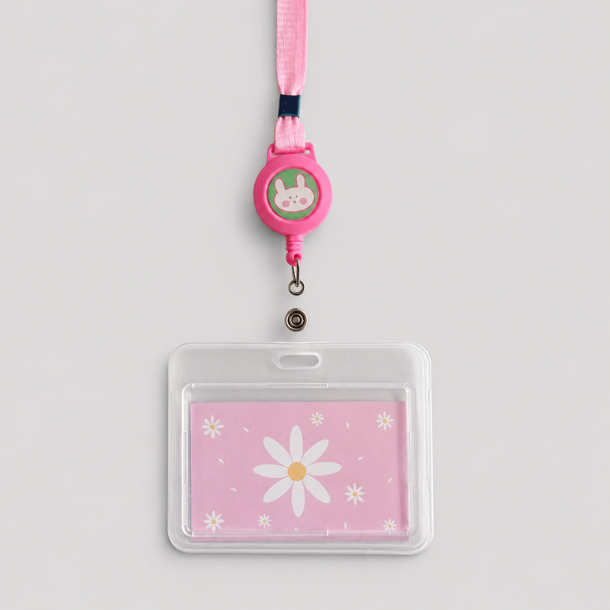 Porta Carnet Tranparente Horizontal Rosa Conejo