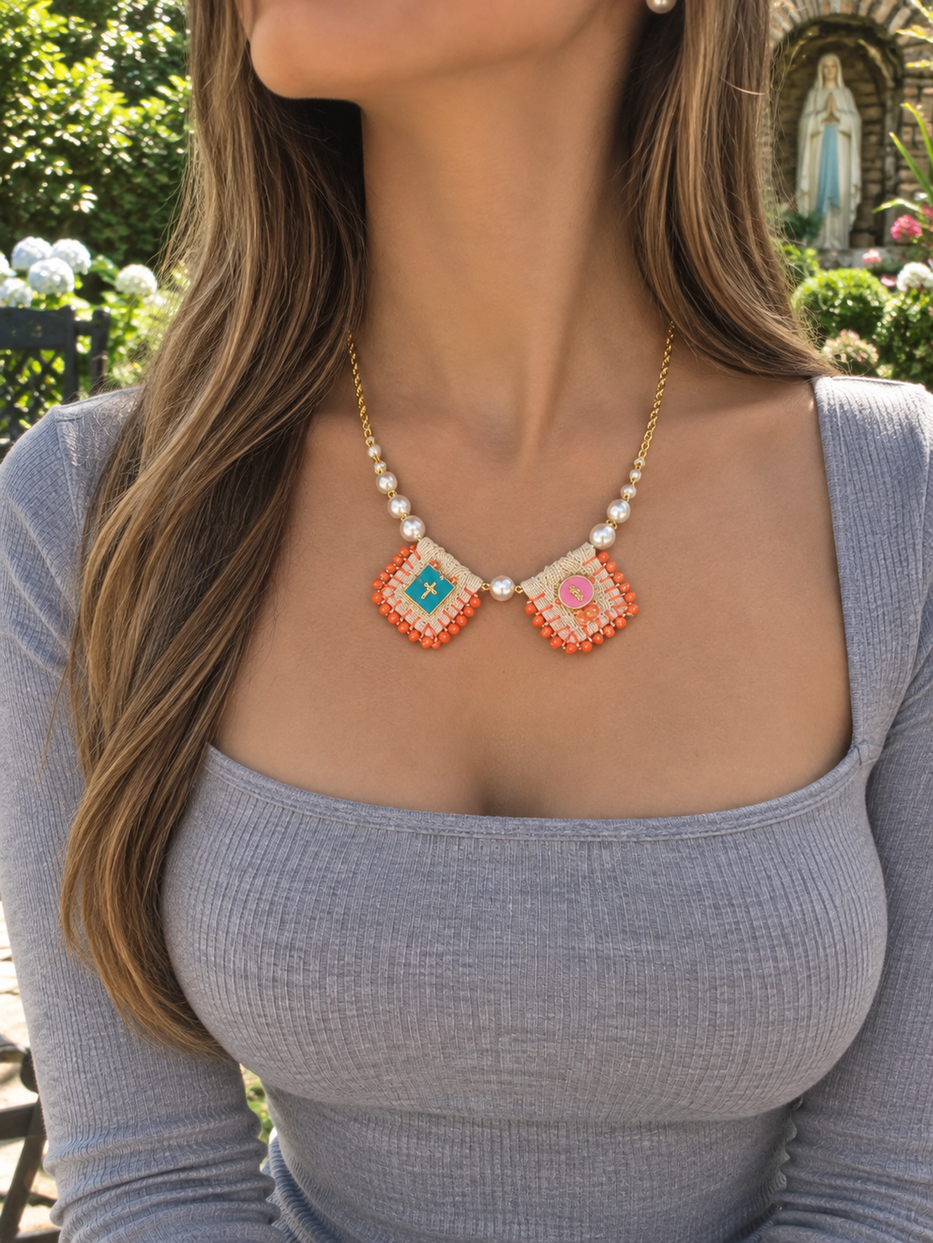 Collar + topos escencia naranja