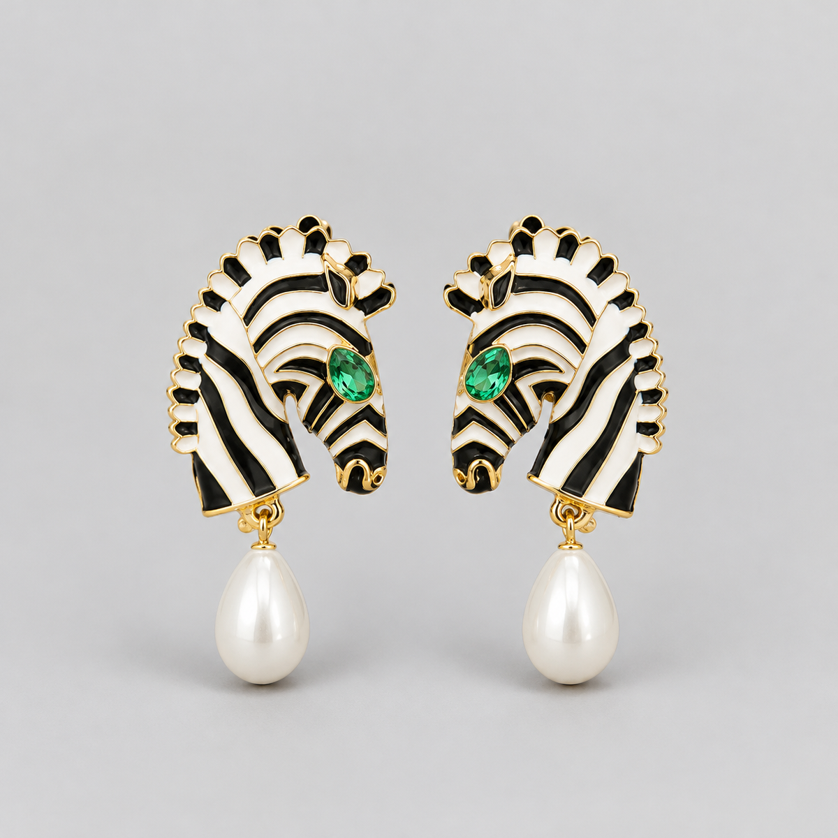 Aretes cebra perla