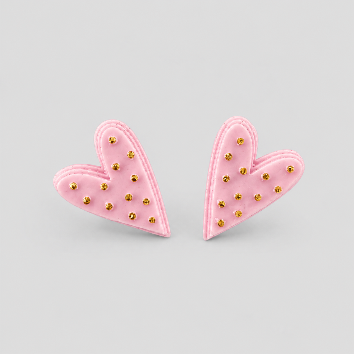 Aretes corazón pop rosa