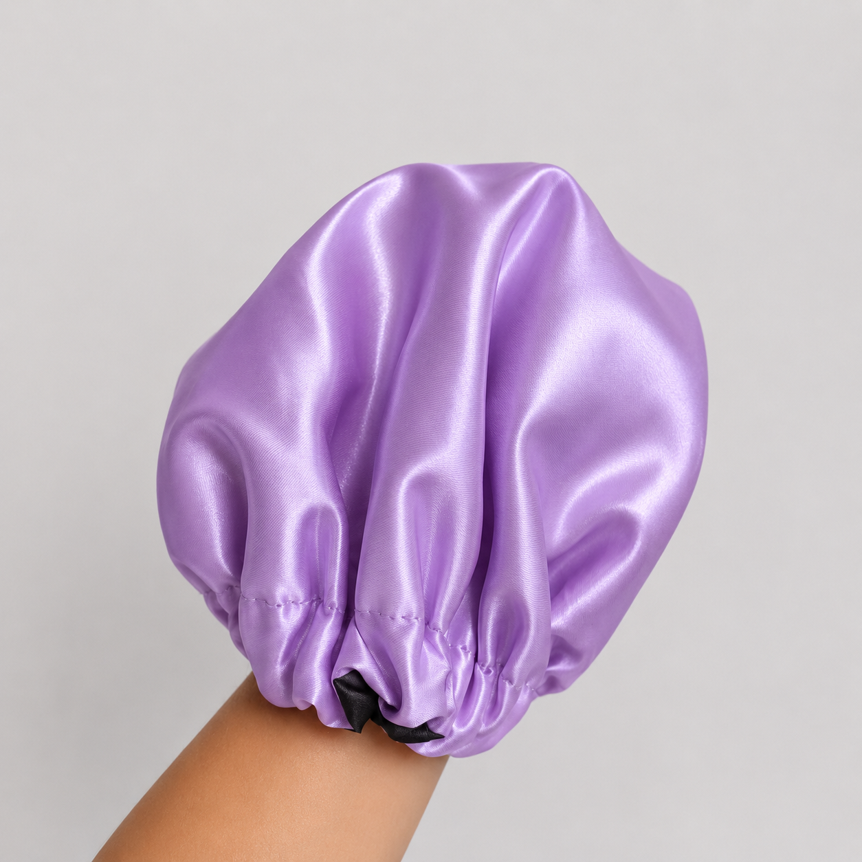 Gorro Satín + Chulo Morado Con Negro