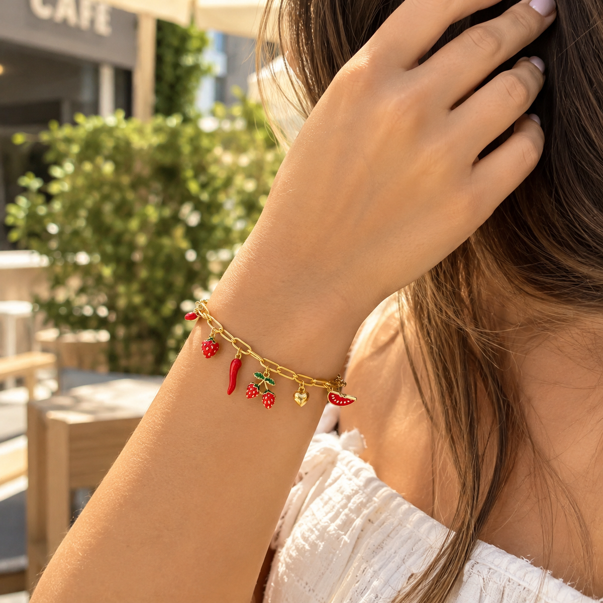 Pulsera cherry rojo