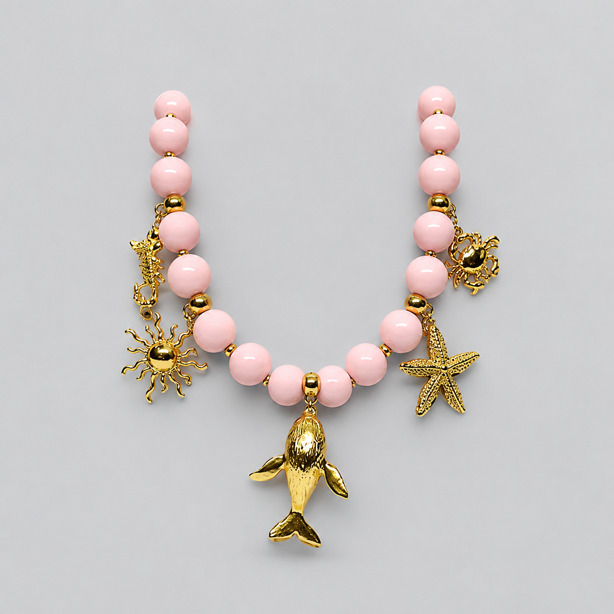 Collar + topos coral rosa