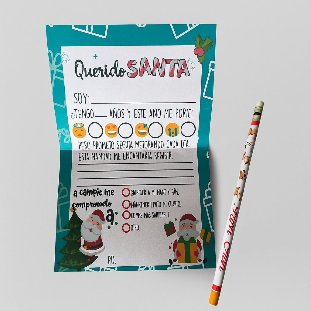 Carta A Santa + Lapiz Verde
