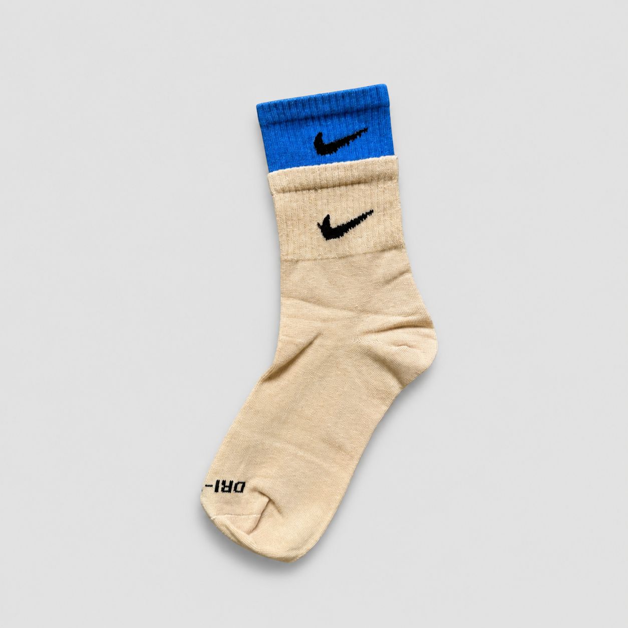 Medias Efecto Doble Azul-Beige