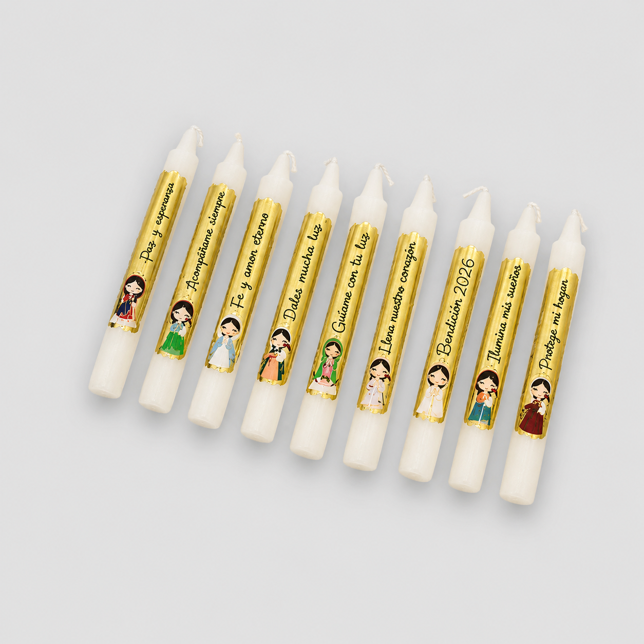 Velas Virgen Metalizada x10