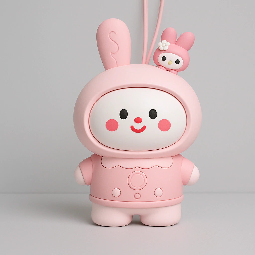Ventilador De Cuello Con Cordón Rosa